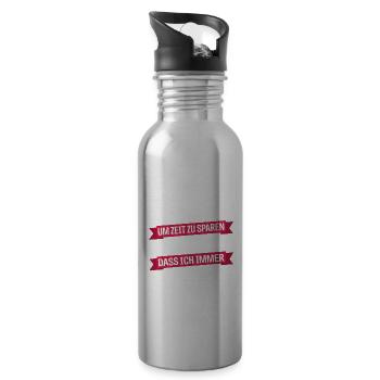 Denny Name Vorname Spruch - Trinkflasche mit integriertem Trinkhalm - Lightsilver - Rechts