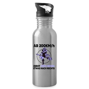 hexe auf besen witch girl magic speed 200 racer - Trinkflasche mit integriertem Trinkhalm - Lightsilver - Rechts