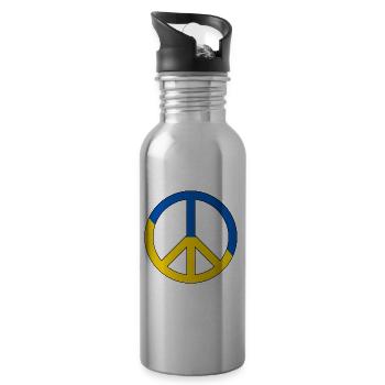 Paix Symbole de paix Signe de paix Ukrainien - Gourde avec paille intégrée - argent clair - Droite