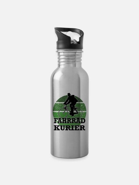 Fahrradfahrer Fahrradkurier - Trinkflasche mit integriertem Trinkhalm - 