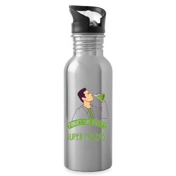 Science Super Power Wissenschaft Chemielehrer - Trinkflasche mit integriertem Trinkhalm - Lightsilver - Rechts