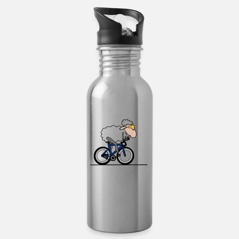 Triathlon contre-la-montre moutons - Gourde avec paille intégrée - argent clair