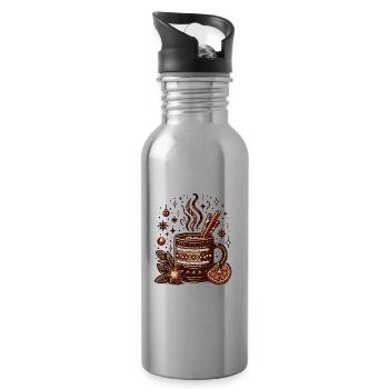 BOISSON CHAUDE D’HIVER CAFÉ CAFÉ THÉ TEMPS DE REPOS - Gourde avec paille intégrée - argent clair - Droite