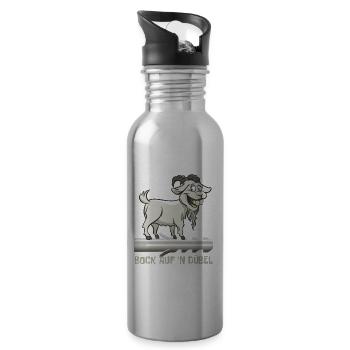 Bock auf 'n Dübel - Kiffen - Trinkflasche mit integriertem Trinkhalm - Lightsilver - Rechts