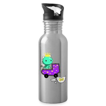 Bébé Dragon Dragon Grossesse Bébé Naissance - Gourde avec paille intégrée - argent clair - Droite