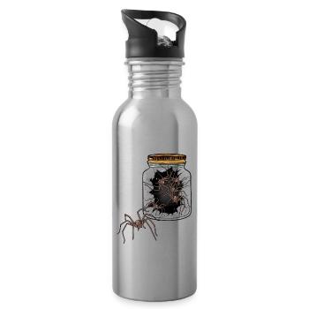Halloween Spiders Arachnids Spider Phobia - Water bottle with straw - silver - Right
