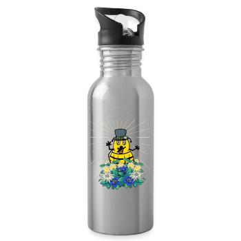 Tyrolean Bumblebee Bee Bees Insect Austria Child - Water bottle with straw - silver - Right