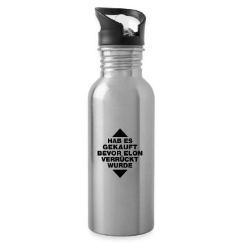 Hab es gekauft bevor Elon verrückt wurde - Spruch - Trinkflasche mit integriertem Trinkhalm - Lightsilver - Rechts
