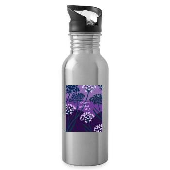Bloom as you are - Blumen - Frühling - Spruch - Trinkflasche mit integriertem Trinkhalm - Lightsilver - Rechts