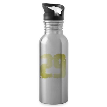 29 Zahl Vintage - Trinkflasche mit integriertem Trinkhalm - Lightsilver - Rechts
