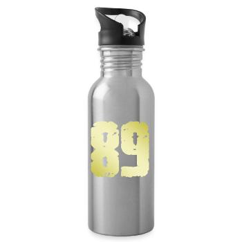 89 Number Vintage - Water bottle with straw - silver - Right