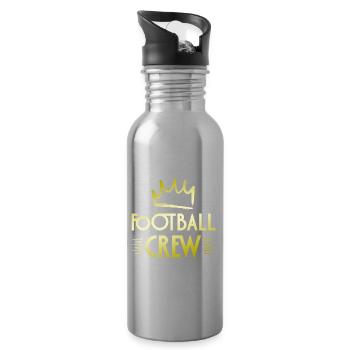 Équipe de football - Gourde avec paille intégrée - argent clair - Droite