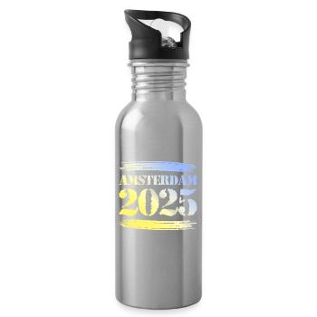 Amsterdam 2025 - Water bottle with straw - silver - Right