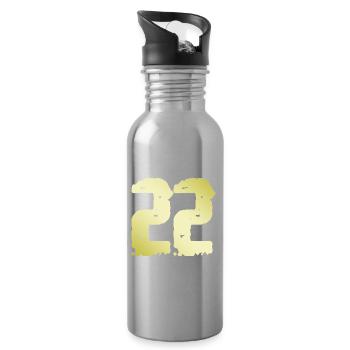 22 Nombre Vintage - Gourde avec paille intégrée - argent clair - Droite