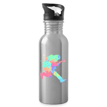 Gitarrist - Trinkflasche mit integriertem Trinkhalm - Lightsilver - Rechts