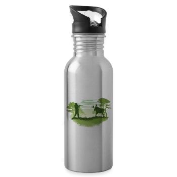 Rentner Jäger im Ruhestand Jagen Jagd Hirschjäger - Trinkflasche mit integriertem Trinkhalm - Lightsilver - Rechts