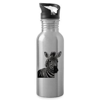 Zebra Afrika Tier - Trinkflasche mit integriertem Trinkhalm - Lightsilver - Rechts