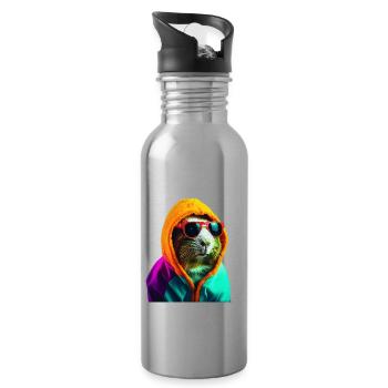 Guinea pig Sunglasses Guinea pig - Water bottle with straw - silver - Right