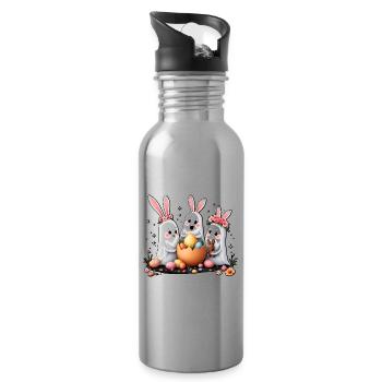 Hasengeister - Trinkflasche mit integriertem Trinkhalm - Lightsilver - Rechts