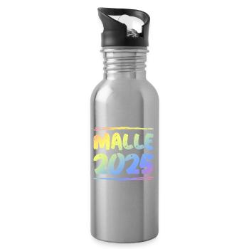 Malle 2025 Coloré - Gourde avec paille intégrée - argent clair - Droite