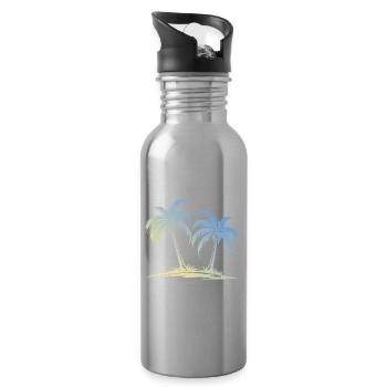 Île Palm - Gourde avec paille intégrée - argent clair - Droite