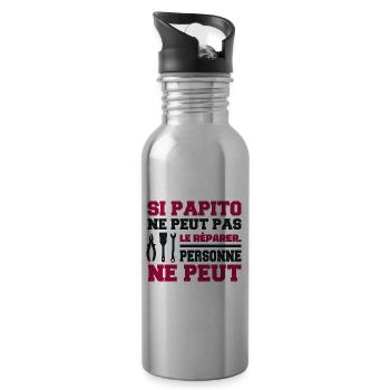 Si Papito ne peut pas le Réparer - Papito - Gourde avec paille intégrée - argent clair - Droite