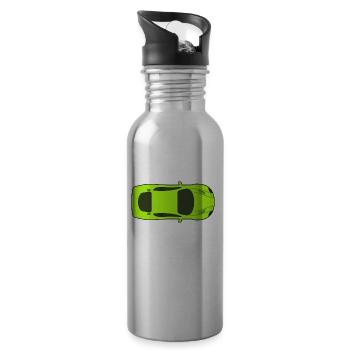 dragster racer automotive car racing car4 - Water bottle with straw - silver - Right