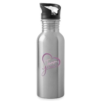 Team Jesus Modern Jesus Christ Son of God - Water bottle with straw - silver - Right