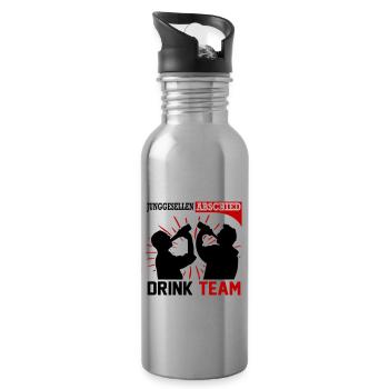 Junggesellenabschied Drink Team Männer Saufen - Trinkflasche mit integriertem Trinkhalm - Lightsilver - Rechts