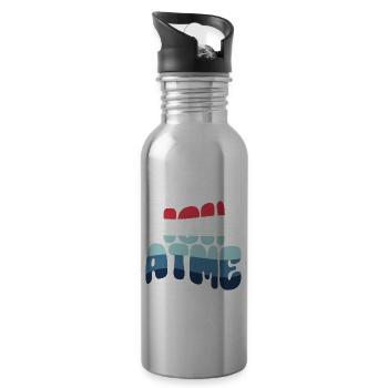 Ich atme, produktiver wirds heute nicht - Spruch - Trinkflasche mit integriertem Trinkhalm - Lightsilver - Rechts