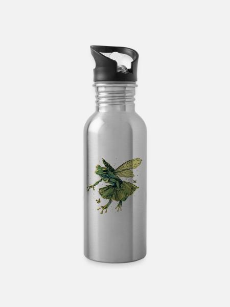 Ballett Frosch Märchen Amphibie Fantasie Tier - Trinkflasche mit integriertem Trinkhalm - Lightsilver