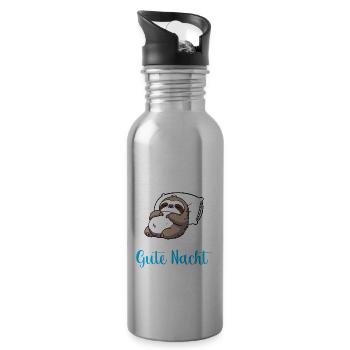 Faultier Schlafshirt Faultier Gute Nacht - Trinkflasche mit integriertem Trinkhalm - Lightsilver - Rechts