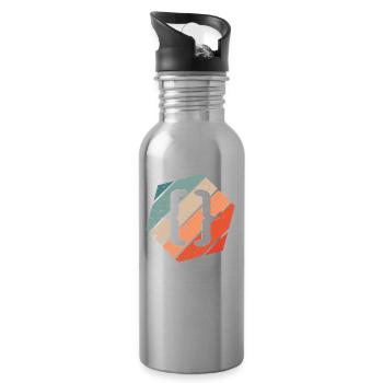 Vintage Web Developer CSS JavaScript und HTML 5 - Trinkflasche mit integriertem Trinkhalm - Lightsilver - Rechts