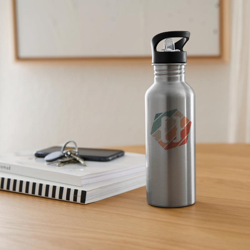 Vintage Web Developer CSS JavaScript und HTML 5 Trinkflasche mit integriertem Trinkhalm