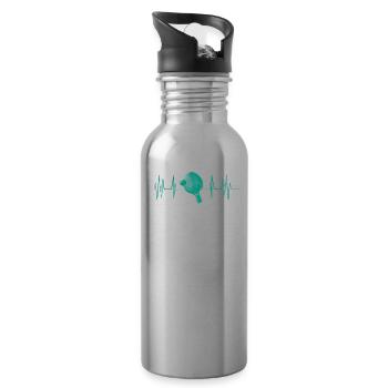 Heartbeat Ping Pong Game Balls Tables Tennis Old - Water bottle with straw - silver - Right