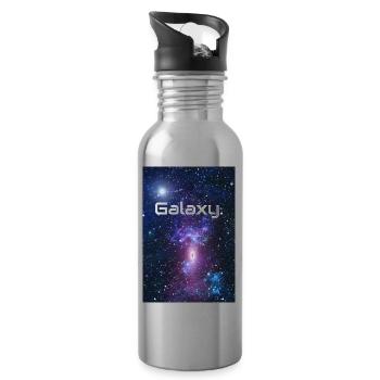 Galaxy Wort Universum Sterne Milchstraße Geschenk - Trinkflasche mit integriertem Trinkhalm - Lightsilver - Rechts