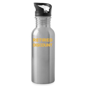 Rentner Rente Lustig Dont Forget My Discount - Trinkflasche mit integriertem Trinkhalm - Lightsilver - Rechts