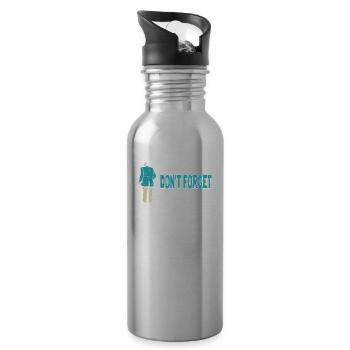 Rentner Rente Witzig Dont Forget My Discount - Trinkflasche mit integriertem Trinkhalm - Lightsilver - Rechts