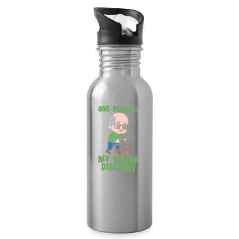 Pensioner Pension Grandpa Don't Forget My Senior Discount - Water bottle with straw - silver - Right