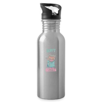 Pensioner Pension Dont Forget My Discount - Water bottle with straw - silver - Right