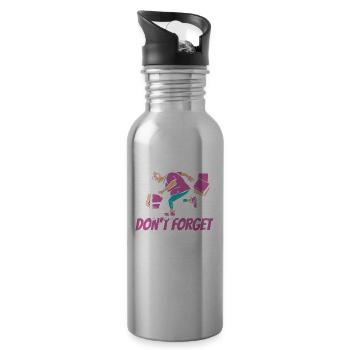 Rentner Rente Lustig - Trinkflasche mit integriertem Trinkhalm - Lightsilver - Rechts