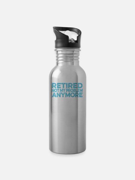 Rentner Rente Witzig - Trinkflasche mit integriertem Trinkhalm - Lightsilver