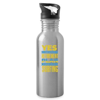 Rentner Rente Humor - Trinkflasche mit integriertem Trinkhalm - Lightsilver - Rechts