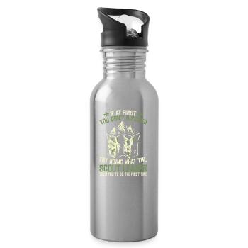 Boy Scout Funny - Water bottle with straw - silver - Right