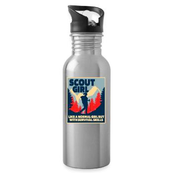 Boy Scout Girl - Water bottle with straw - silver - Right