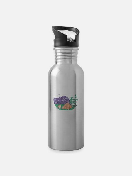Pfadfinder Zelt - Trinkflasche mit integriertem Trinkhalm -