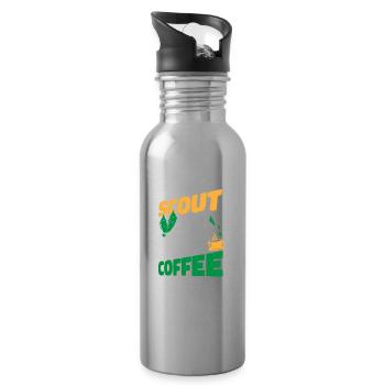 Caféine scoute - Gourde avec paille intégrée - argent clair - Droite