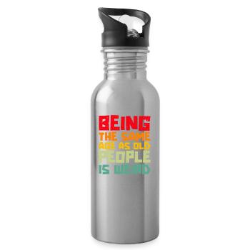 Black Humor Funny - Water bottle with straw - silver - Right