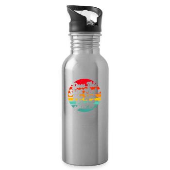 Schwarzer Humor Kurz - Trinkflasche mit integriertem Trinkhalm - Lightsilver - Rechts