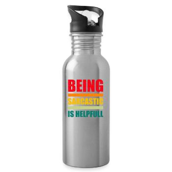 Black humor - Water bottle with straw - silver - Right